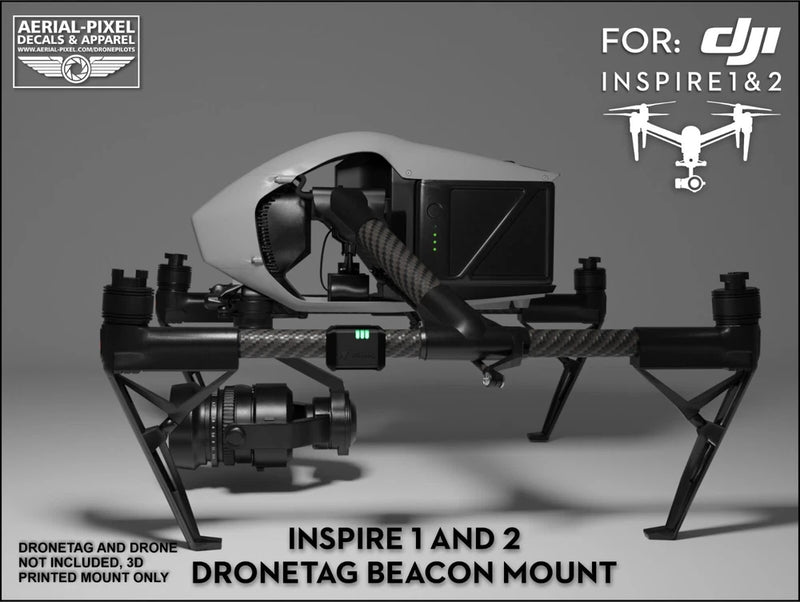 Drone beacon mount bracket with black clamps and cables for Inspire 1/2