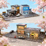 US 1/64 Realistic Diorama LED Garage Parking Lot Scene Model Display Collections