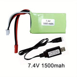 1PK 7.4V 1500mAh Transmitter Battery for RC Car Boat Flysky FS-GT5 DUMBORC X4/X6