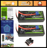 High-Capacity 5200mAh 50C 7.4V 2S Lipo Battery EC3 Connector for RC Drone, Plane Battery