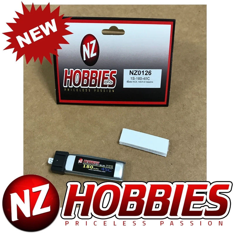 NZHOBBIES 1S 3.7V 180Mah 45C Lipo Battery : HobbyZone Champ # NZ0126