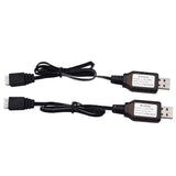 Two-pack USB charger cables with USB-A plugs and XH-3P power adapter