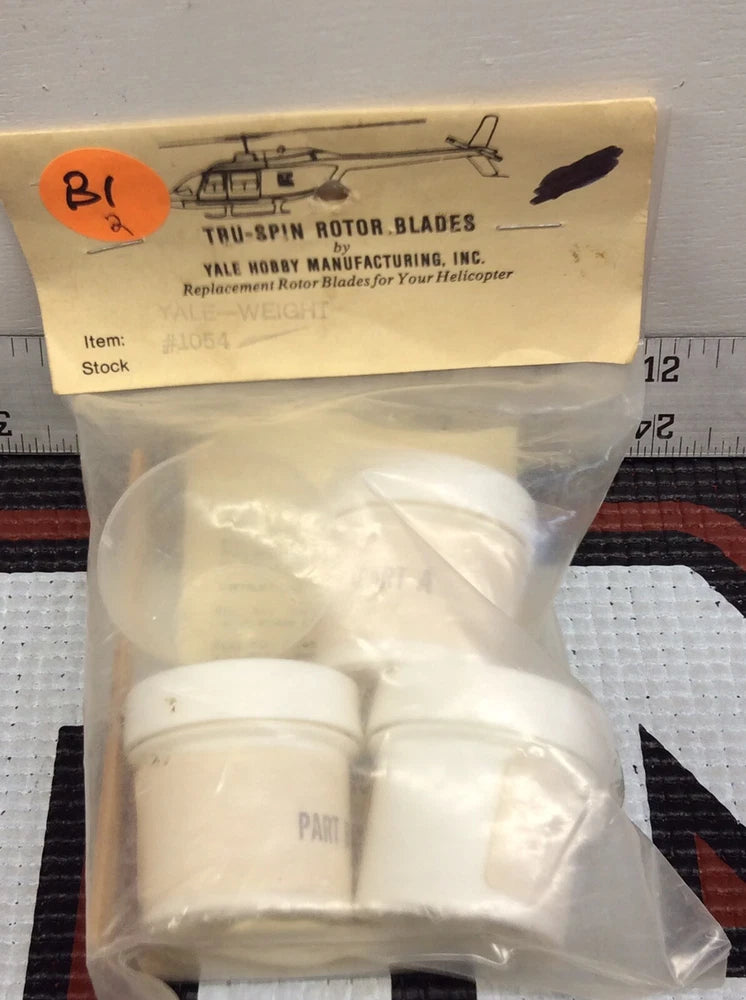 Tru-Spin #1054 R/C helicopter Rotor Blades: YALE-WEIGHT NewInPack USA Shipped