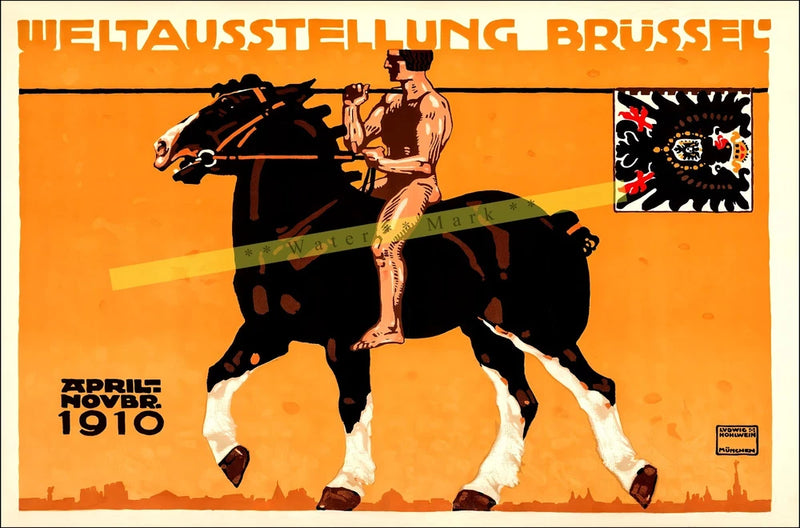 Brussels Weltausstellung 1910 Br??ssel Vintage Poster Print Retro Style Wall Art