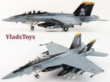 Hobby Master 1/72 F/A-18F Super Hornet fighter jet model, gray with black tail art