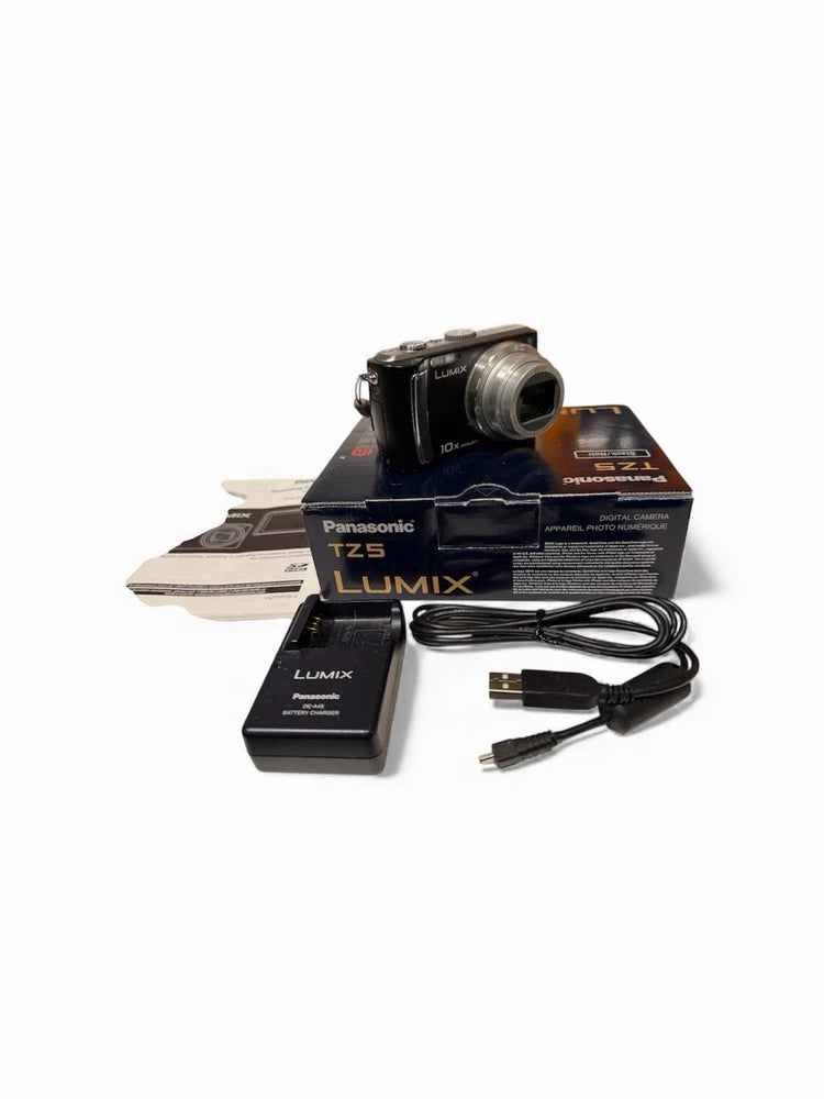 Panasonic LUMIX DMC-TZ5 10MP Digital Camera 10x Zoom HD Video Silver Compact