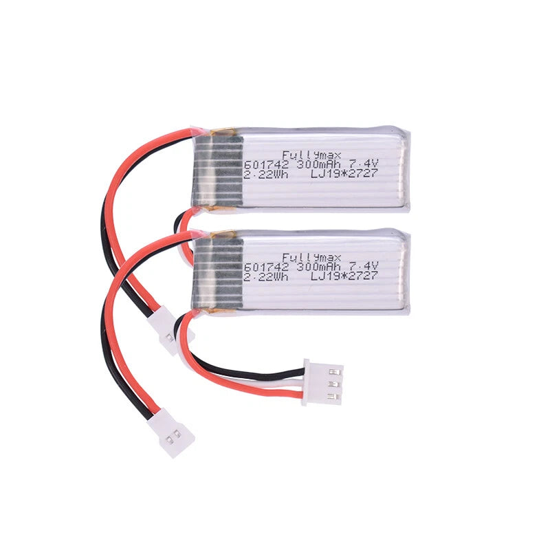 2pcsWLtoys RC Airplane Battery 7.4V 300mAh Battery for F959 Aircraft XK A800