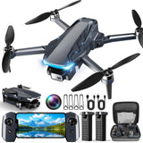 GPS Drone with Camera, 2K HD Drones for Adults, Foldable FPV Charcoal