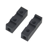 Pair of black aluminum servo mounting stays with threaded holes
