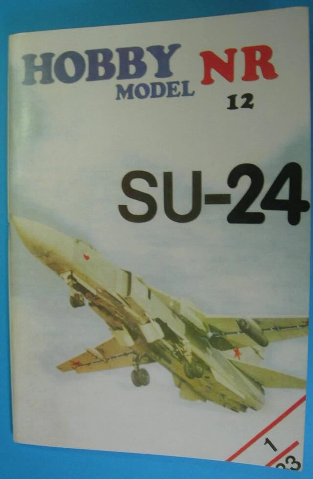 Scale model kit box for Su-24 aircraft, Hobby NR Model 12, Russian attack plane