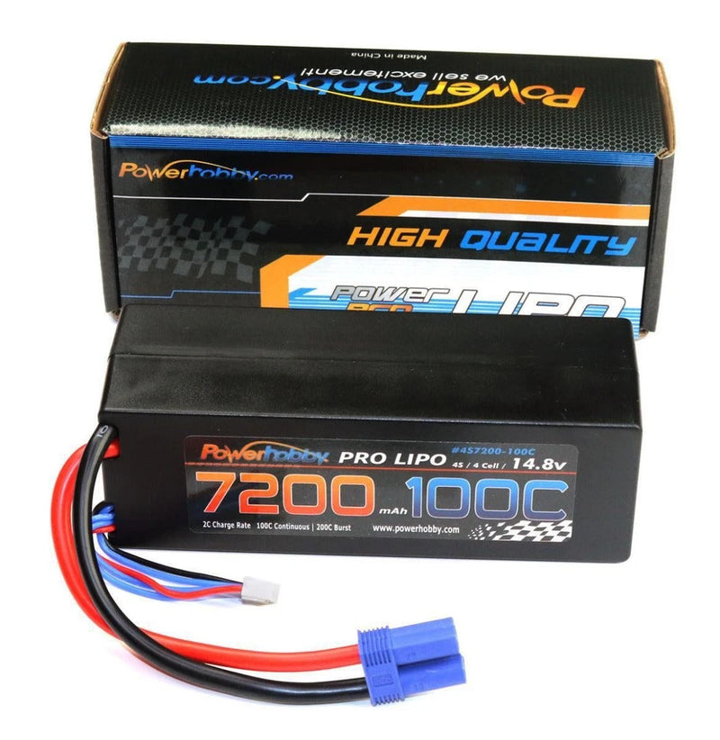 4S 14.8V 7200mAh 100C EC5 Hard Case Lipo Battery Powerhobby PHB4S7200100EC5 Battery