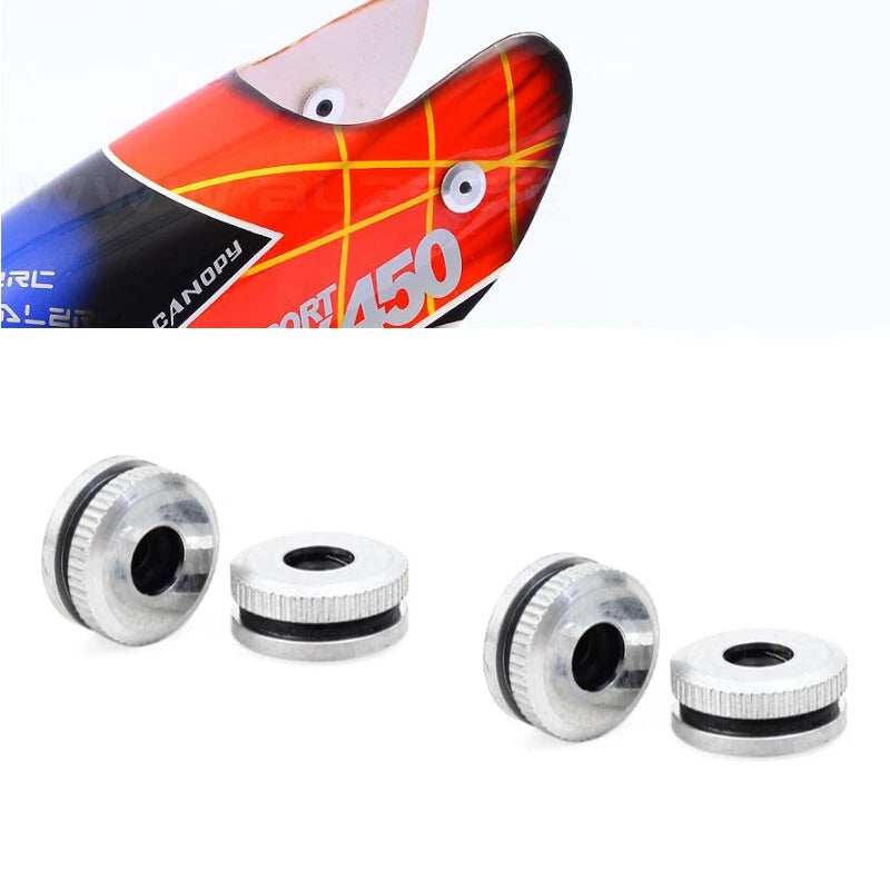 4Pcs 450-500 RC Helicopter Metal Canopy Mount Nuts