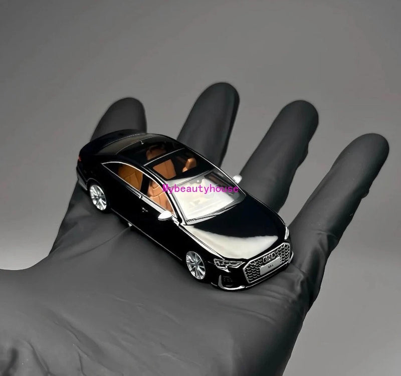 JKM 1:64 Black S8 L D5 Luxury Sedan Sports Model Diecast Metal Car