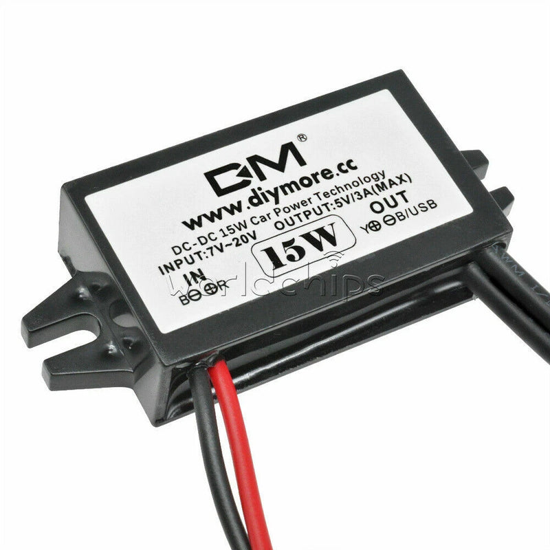 DC-DC 12V To 5V Module 3A Double Dual USB Output Power Adapter Converter