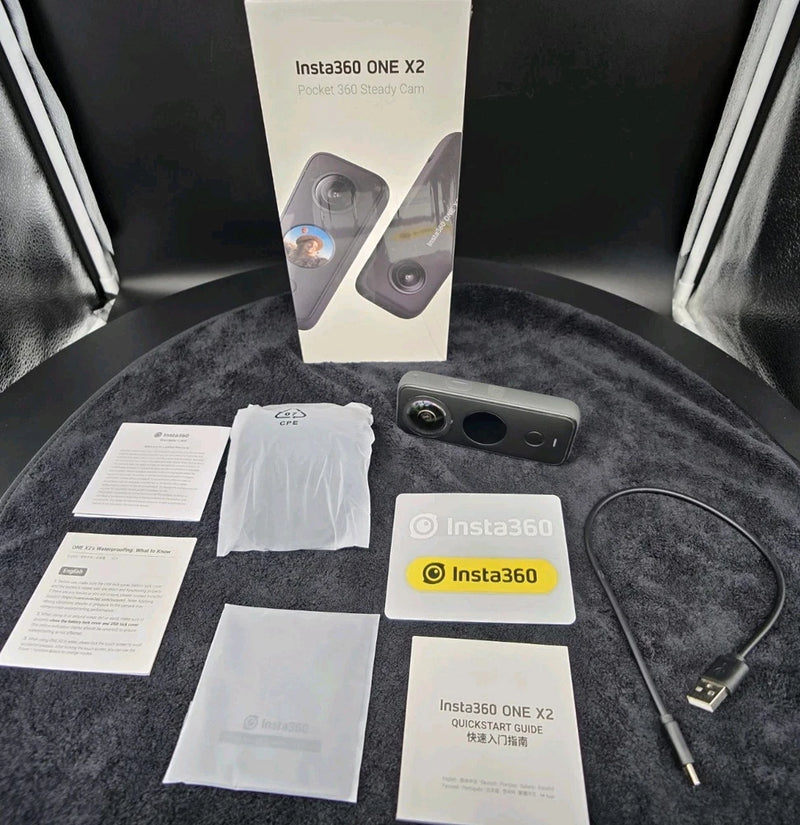Insta360 One X2 Camera & HUGE Accessories Bundle: GPS Remote Case Selfie Stick