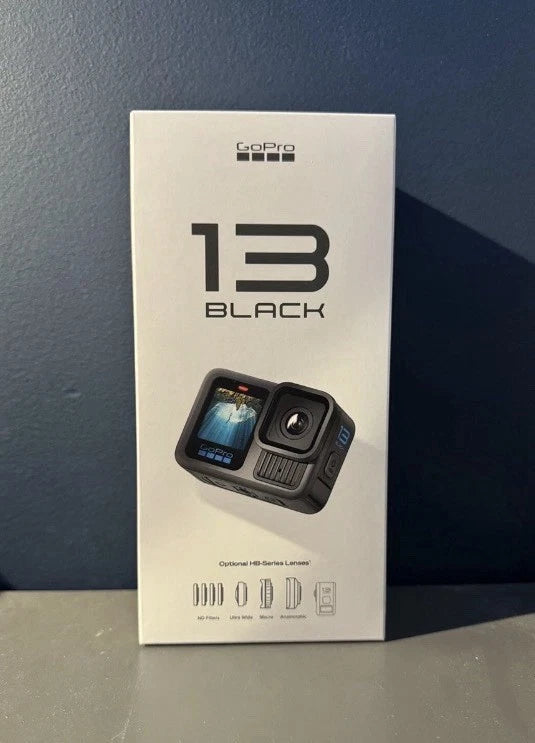 GoPro HERO13 Black waterproof action camera retail box with camera front
