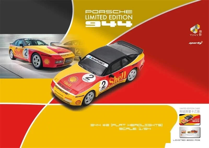 Spark x Tiny 1:64 944 Turbo Cup Shell #2 (Flat headlights) Diecast Model Car