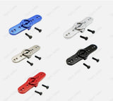 Aluminum double servo horn arm, 15-tooth, shown in multiple colors with screws