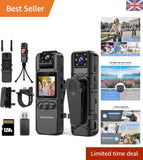 Lightweight 1080P Action Camera with Rotating Lens & Personal Safety Alarm