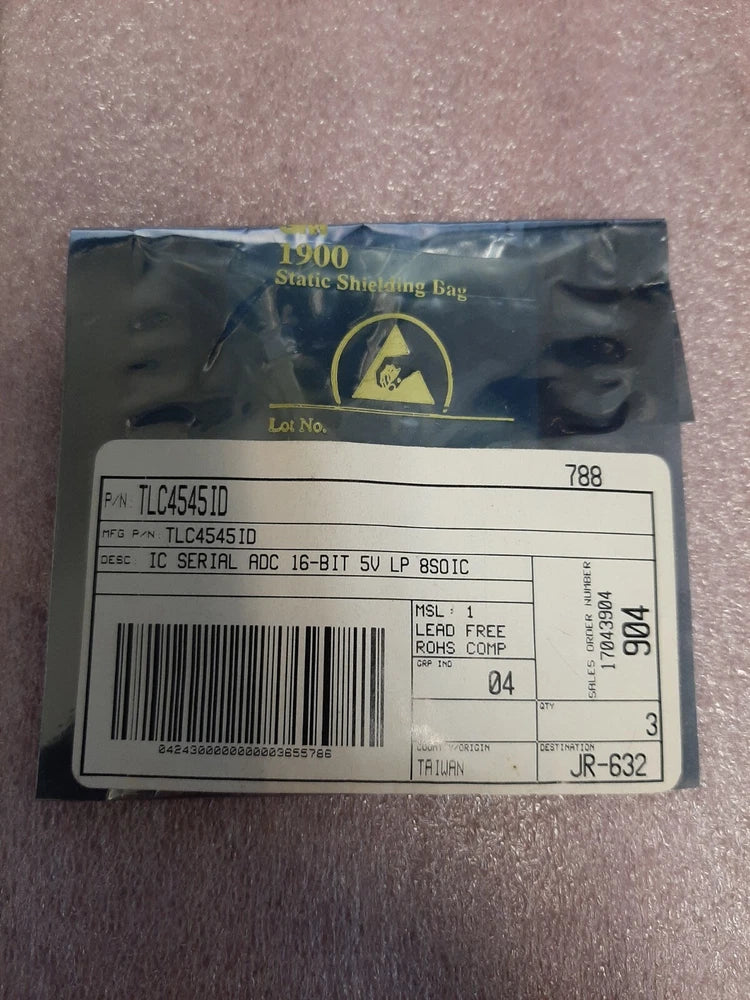 (3)  TI TLC4545ID 16 Bit Analog to Digital Converter 1 Input 1 SAR 8-SOIC