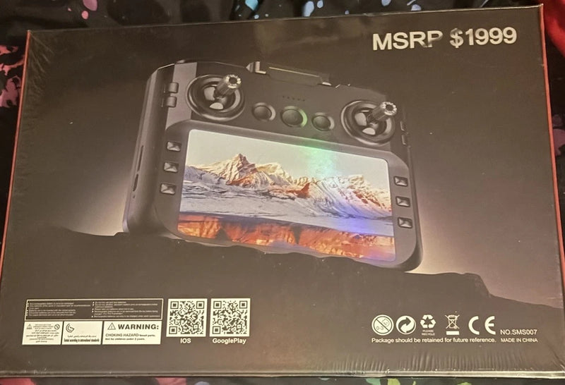 SMS MAX quadcopter drone controller with built-in screen and buttons, in retail box