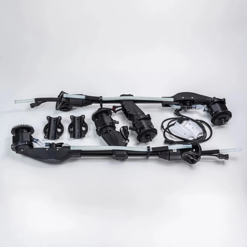 DJI T100 4-nozzle misting sprayer kit with manifold, hoses, and nozzles