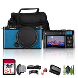 Panasonic Lumix S9 Camera (Blue), 64GB Memory Card
