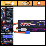 11.1V 3S Lipo Battery 5200mAh 80C Hard Case EC5 Connector for RC Cars & Trucks Battery