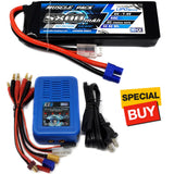 NHX Muscle Pack 2S 7.4V 5800mAh 60C Lipo Battery w/ EC3 / EZ6 Charger Battery