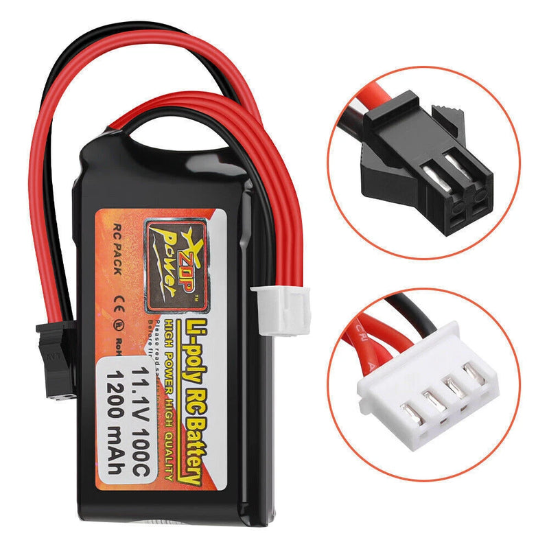 1Pack 3S 11.1V 1200mAh Rechargeable Lipo Battery 100C SM Plug for RC Car Drone Battery