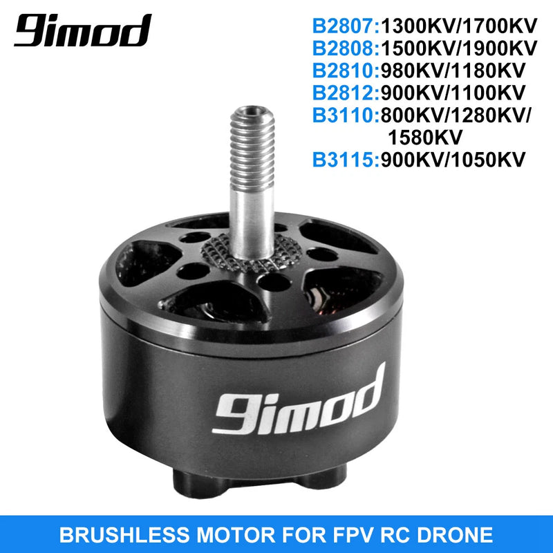9IMOD brushless FPV RC drone motor, cylindrical aluminum body with mounting holes