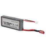 7.4V 1600mAh LiPo RC battery pack with red/black leads, balance plug and T-connector