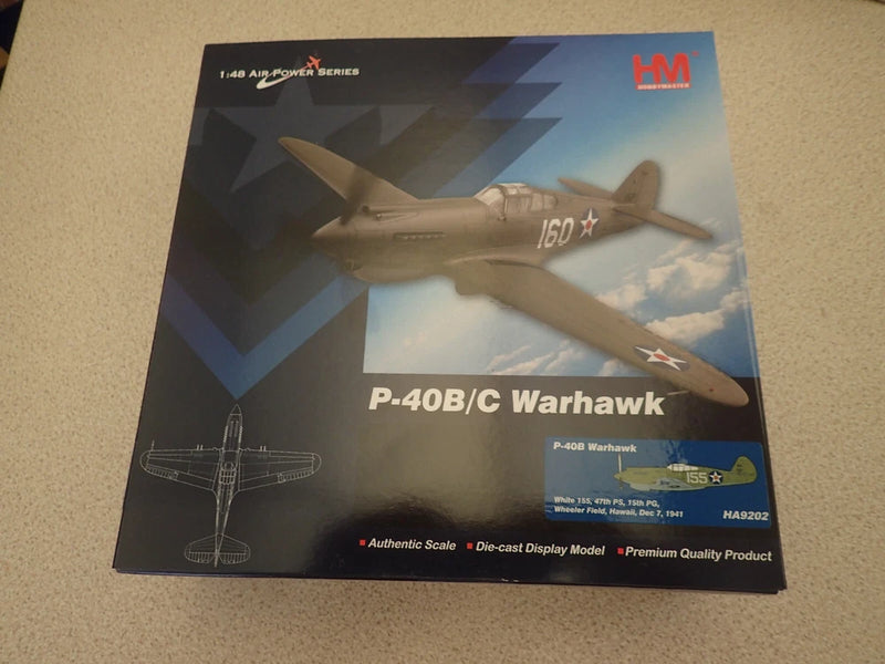 HobbyMaster 1:48 P-40B/C Warhawk die-cast model in sealed display box