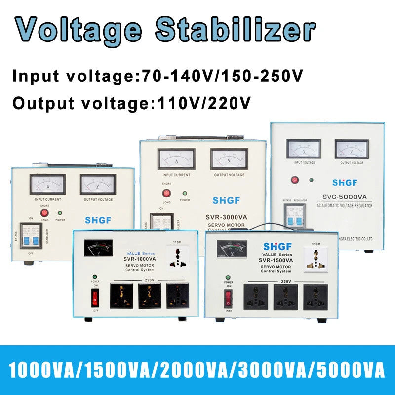 1/1.5/2/3/5KVA 110V/220V Output Home Automatic Voltage Stabilizer AC Regulator