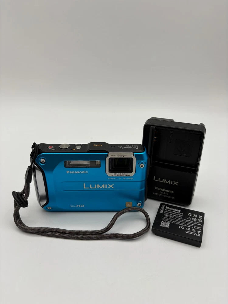 Panasonic Lumix DMC-TS3 12.1MP Waterproof Digital Camera Blue w/4.6x Zoom Bundle