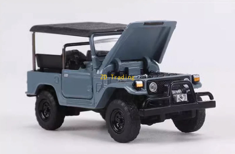 ZD RM 1:64 Gray Land Cruiser FJ40 J40 LC40 ORV Model Diecast Metal Car BN
