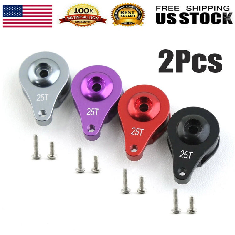 2Pack - 25T Alloy Servo Saver Upgrade Parts Steering Arm for 1/10 RC Cars Truck