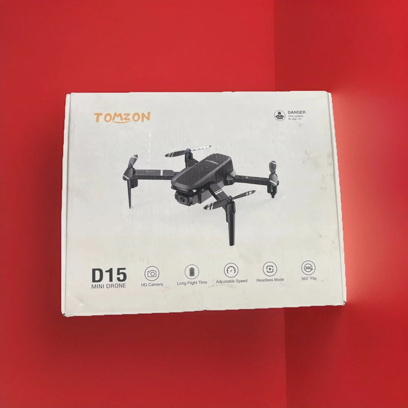 Tomzon D15 mini drone box with foldable camera drone illustration