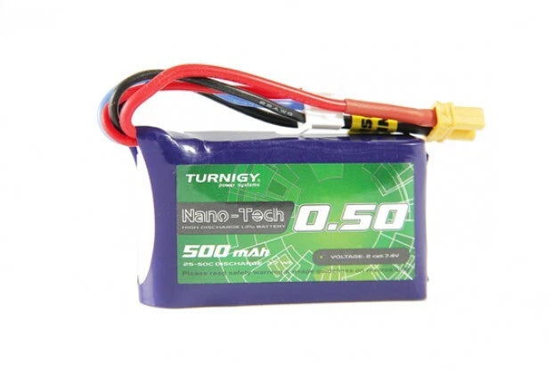 TURNIGY NANO-TECH 500mAh 2S 7.4V 25C-50C LIPO BATTERY XT30 RC Battery