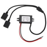 DC 12V/24V to 5V 3A 15W Step Down Converter(1-to-2 USB Female Splitter Cable)