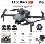 Gray GPS quadcopter drone with dual 4K cameras and 3-axis gimbal, foldable arms