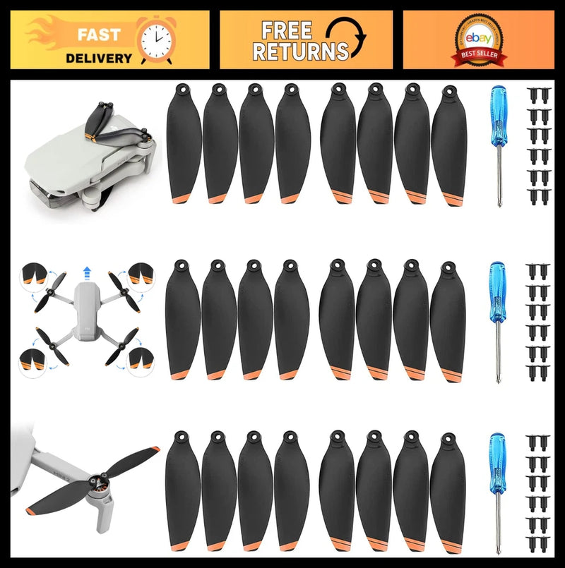 24 Pcs Drone Propellers for Mavic Mini 2/SE/4K - Low-Noise Quick-Release Blades