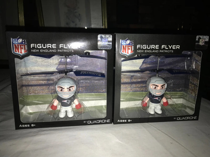 2 QUADRONE NFL Player FIGURE FLYER DRONE Hand Sensor NEW ENGLAND PATRIOTS Team