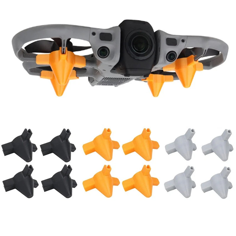 Drone landing gear leg protectors set with orange and gray tripod guards