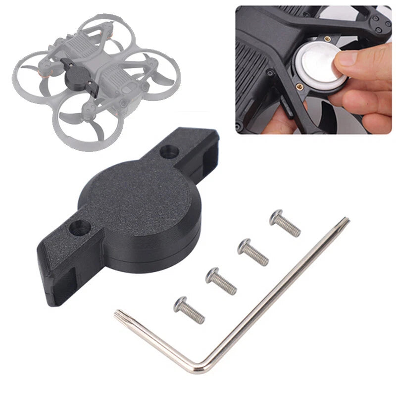 AirTag bracket mount with metal screw kit, dark gray mount and mounting screws
