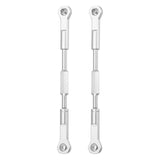Set of 2 silver aluminum RC steering servo rods with end hardware, 96mm