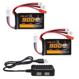 VICMILE SCX24 Battery 7.4V 900mAh Lipo 2S 35C(Burst 70C) FCX24... Battery