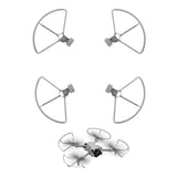 Set of 4 drone propeller guard rings with mounting hubs, silver gray
