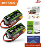 2200mAh 3S Lipo Battery 35C with XT60 Connector for RC Drones - 2 Pack Battery