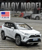 RAV4 SUV DIECAST BRAND NEW WHITE CAR MODEL W/ SOUND & LIGHT HTF VEHICLE TOY GIFT
